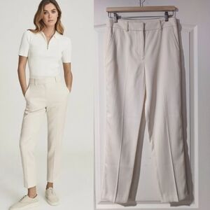 NWT Reiss | Ember Slim Fit Tailored Trousers In Cream